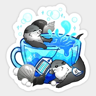 Pride Flag Teacup - Ocean Otter Demiboy Sticker